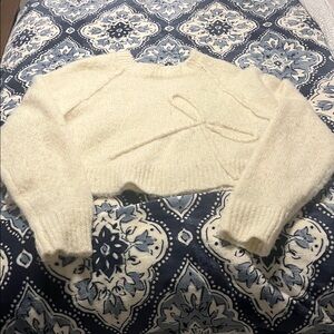 American Eagle Outfitters Cream Crew Neck Sweater